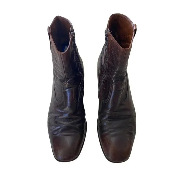 Bally Leather Ankle Boots Switzerland Brown Ankle Zip Womens 7.5 M Continentals - Picture 2 of 16